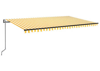 Automatycznie zwijana markiza 500 x 300 cm żółto-biała WM-3069148