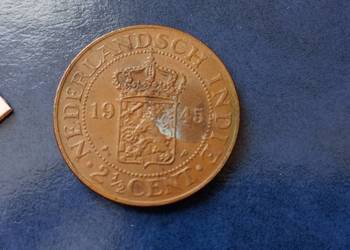 Stare monety 2 1/2 cent 1945 Indie Holenderskie