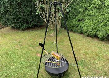Grill ogrodowy Trójnóg z korbką KUTY PALENISKO kijki rozpałka wędzarnia PL!