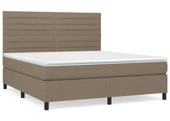 Łóżko kontynentalne z materacem taupe tkanina 160x200 cm WM-3141869