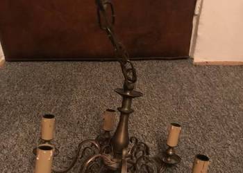 żyrandol wiszący mosiężny 6. ramienny