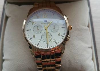 Zegarek męski złoty Tommy Hilfiger z białą tarczą