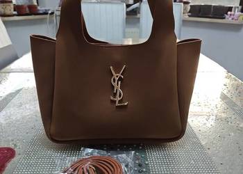 Torebka ze skóry zamszowej Louis Vuitton kolor brązowy