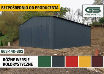 Grafitowy Wysoki GARAŻ BLASZANY - Magazyn Rolniczy  - GRZYWSTAL