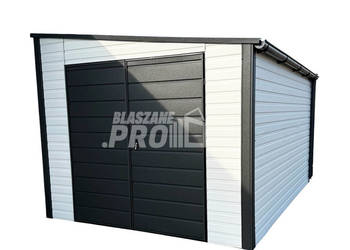 Domek ogrodowy 2,5×3 m – brama dwuskrzydłowa – drzwi okno  biały GP754