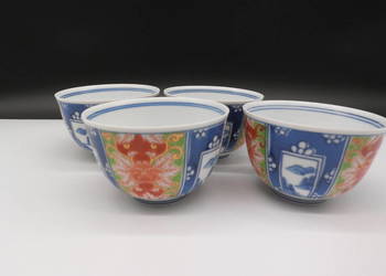 Komplet Japońskich Misek do Ryżu – Porcelana Arita / Imari Style 4szt.