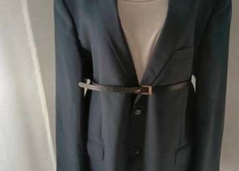 Marynarka Wełniana wool granatowa oversize vintage o męskim kroju Pinterest