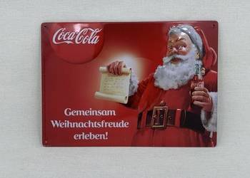 Piękna ozdobna blacha wypukła  - reklama Coca Cola!