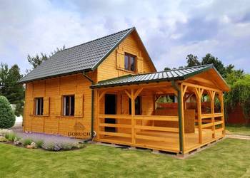 Całoroczny kompleksowy domek drewniany z poddaszem do 35m2