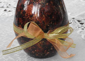 Jajko plastikowe, imitacja bursztynu, handmade, dekoracja, wielkanoc