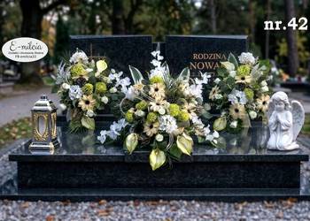 BARDZO DUŻY KOMPLET TRIO 2x wazon i bardzo duży stroik na płytę Pomnik