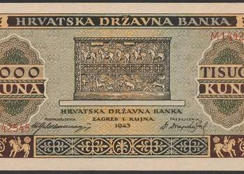 Chorwacja 1000 kuna 1943 - stan bankowy UNC
