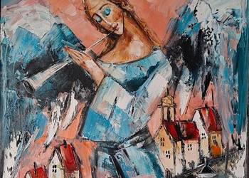 Anioł Stróż  - Obraz na Płótnie - Joana - Obraz Olejny