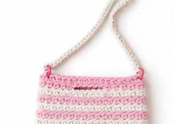 Torebka mała listonoszka crochet, ręczne robiona