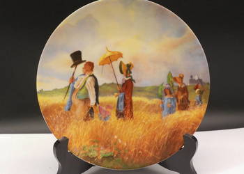 Kolekcjonerski Talerz Porcelanowy BAVARIA „Niedzielny spacer” Carl Spitzweg