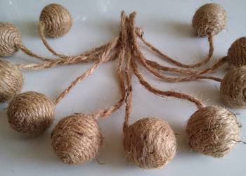 Kulka Kula Bombka Styropianowa Ozdoba Baza Juta Handmade Zestaw 10 sztuk Kulka Kula Bombka Styropianowa Ozdoba Baza Juta Handmade Zestaw 10 sztuk