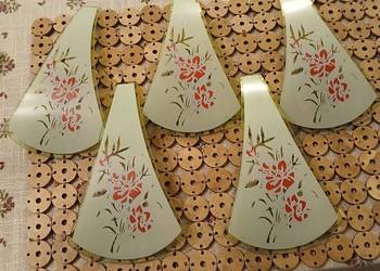 5 szklanych części  do klosza vintage