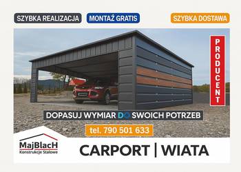 Ładny CARPORT - Wiata Samochodowa- ALTANA -Garaż Blaszany - Maj-Blach