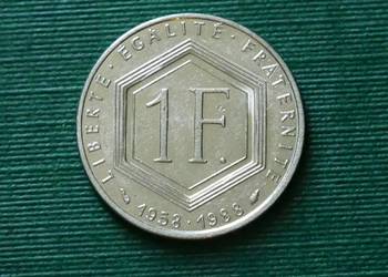 FRANCJA - 1 frank (1988r) 30 rocznica - Piąta Republika