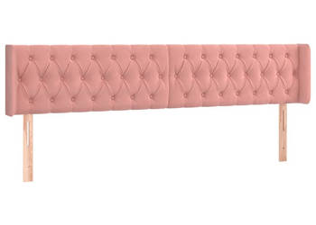 Zagłówek do łóżka z LED różowy 203x16x78/88 cm aksamit WM-3123643