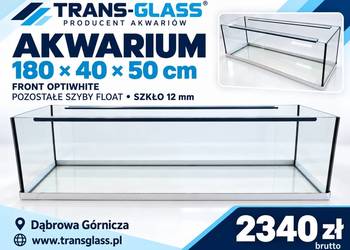 Akwarium 180x40x50 cm 360 l front Optiwhite 12 mm – producent