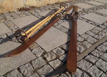 Stare narty jesionowe 200 cm C. H. Neumann Sohne + kijki