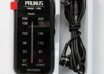 Mini radio PRUNUS AM/FM stereo + słuchawki , na baterie