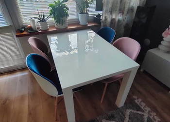 Stół do salonu biały połysk 120x80