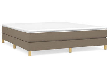 Łóżko kontynentalne z materacem taupe tkanina 160x200 cm WM-3144187