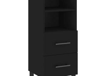 Szafka czarna 345x34x90 cm materiał drewnopochodny WM-828693