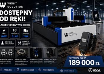 Fiber Laser Wycinarka Laserowa CNC 3015G Weni 6kW Serwis PL - OD RĘK