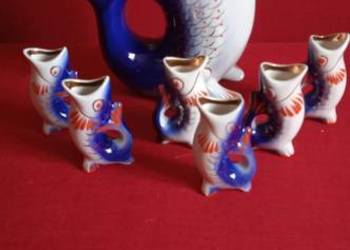 Ryba porcelanowa z kieliszkami