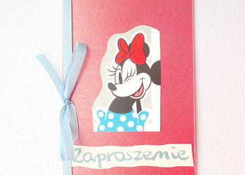 fajne zaproszenia C6, zaproszenia dla dziewczynki, minnie