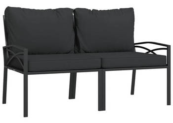 Krzesła ogrodowe z szarymi poduszkami 2 szt 62x75x79 cm stal WM-362716
