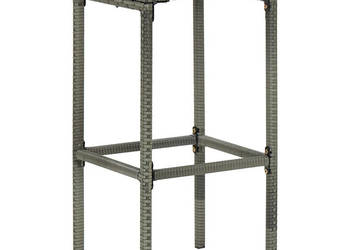 3-cz. zestaw mebli barowych z poduszkami rattan PE szary WM-3064776
