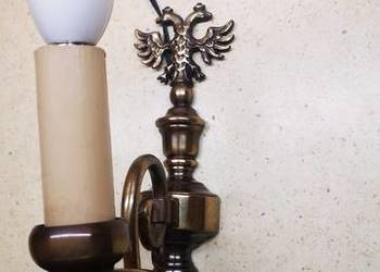 Mosiężny kinkiet z dwugłowym orłem Austro-Węgry