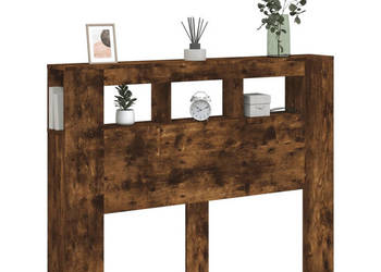 Wezgłowie łóżka z LED przydymiony dąb 140x185x1035 cm WM-837348