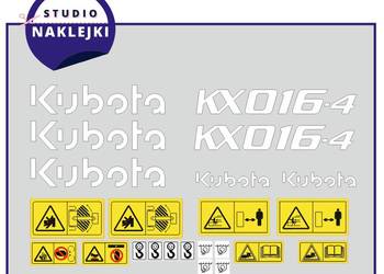 Naklejki Minikoparka Kubota KX016-4 Komplet nalepki naklejka koparka