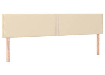 Zagłówek do łóżka z LED kremowy 180x5x78/88 cm tkanina WM-3121491
