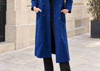 Płaszcz wełniany navy blue wool cozy