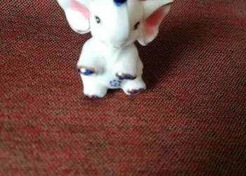 Porcelanowy słonik z złotymi zdobieniami.Figurka słoń porcelana