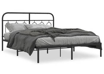 Łóżko Metalowe Czarne Rama Łóżka Ze Stelażem 135x190 cm WM-377116