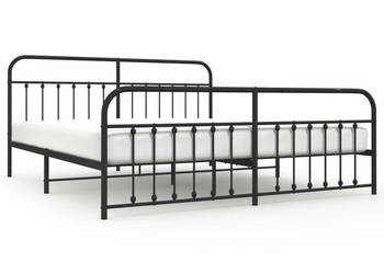Łóżko Metalowe Czarne Rama Łóżka Ze Stelażem 193x203cm WM-352602