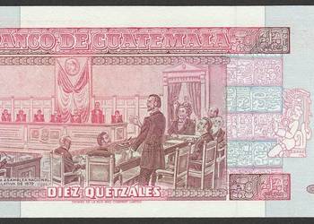 GWATEMALA 10 QUETZAL 1990 - STAN BANKOWY UNC
