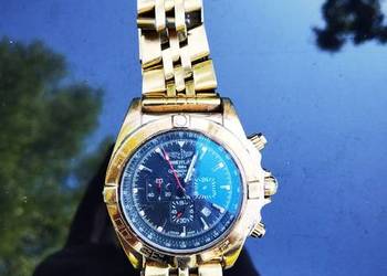 Złoty Breitling Chronograph Chronomat – do serwisu, brak ogniw, piękny