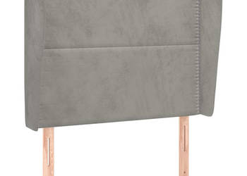 Zagłówek uszak jasnoszary 103x23x118/128 cm aksamit WM-3117858