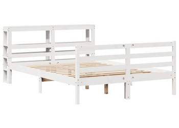 Rama łóżka bez materaca biała lite drewno sosnowe 150x200 cm WM-3305829