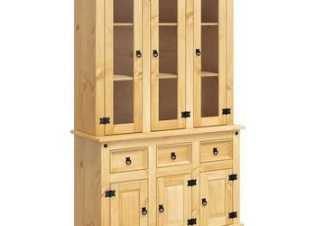 Kredens Corona, brąz, 112x43x196 cm, drewno sosny(SKU:355085)