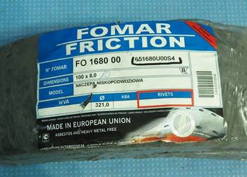 Okładzina hamulca 100x8.0 651680U00S4