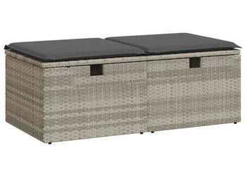 2-cz sofa ogrodowa z poduszkami jasnoszary rattan PE i akacja WM-3328675